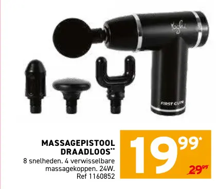 Promotie: Massagepistool draadloos