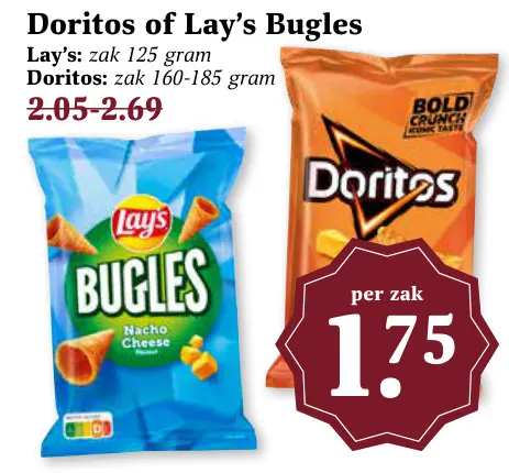 Aanbieding: Doritos of Lay's Bugles