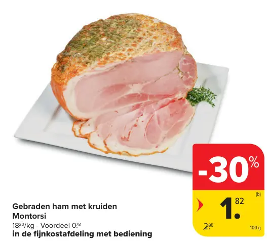 Promotie: Gebraden ham met kruiden