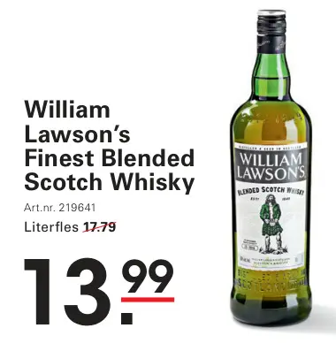 Aanbieding: William Lawson's Finest Blended Scotch Whisky