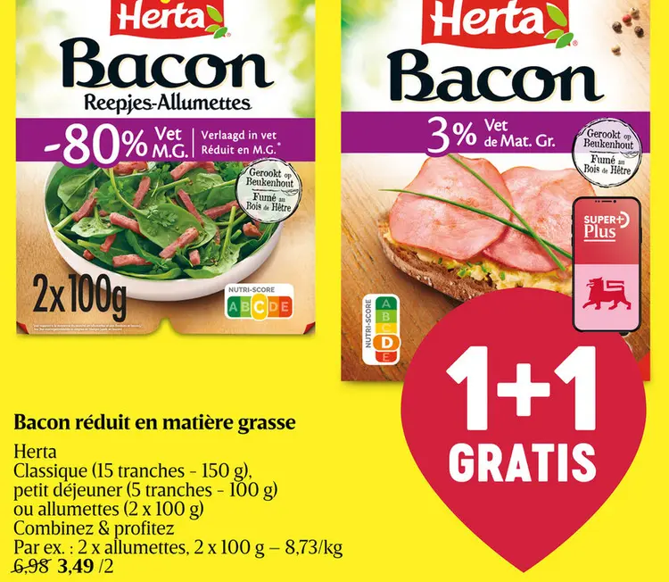 Offre: Bacon réduit en matière grasse