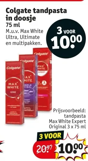 Aanbieding: tandpasta in doosje