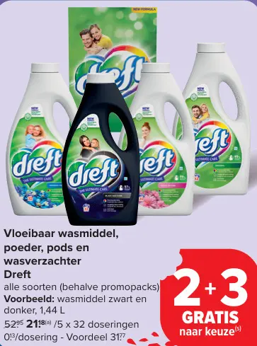 Aanbieding: Vloeibaar wasmiddel, poeder, pods en wasverzachter