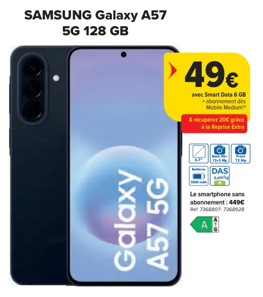 Offre: Galaxy A57 5G 128 GB