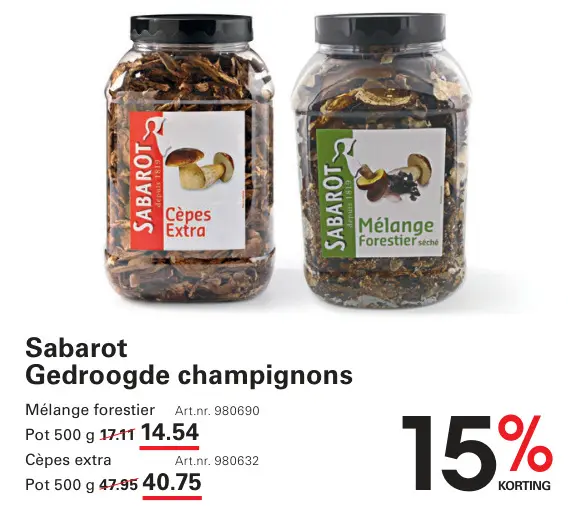 Aanbieding: Gedroogde champignons
