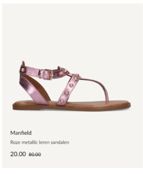 Aanbieding: Roze metallic leren sandalen