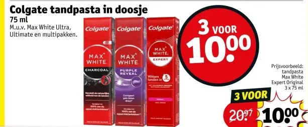 Aanbieding: Colgate tandpasta in doosje