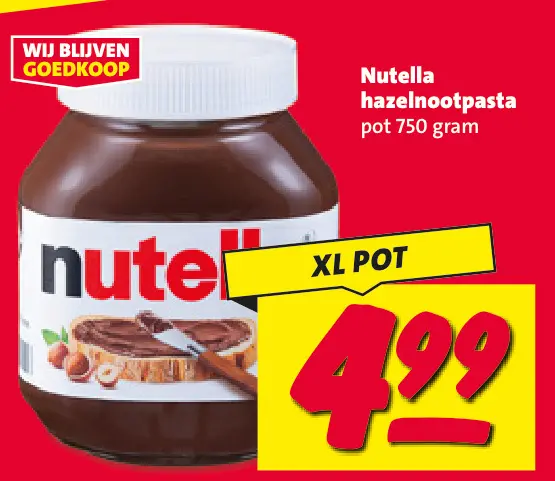 Aanbieding: Nutella hazelnootpasta