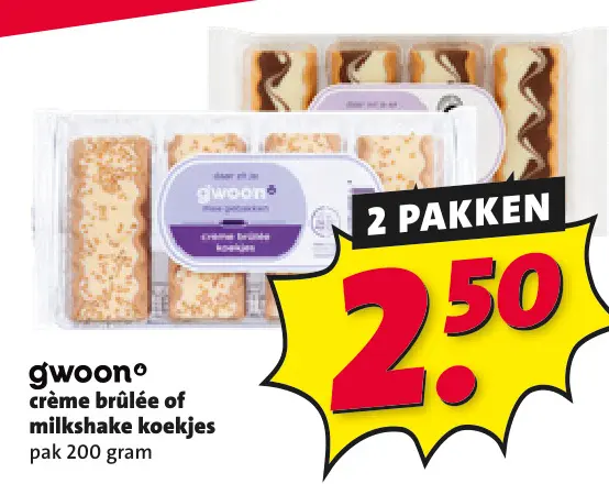 Aanbieding: crème brûlée of milkshake koekjes