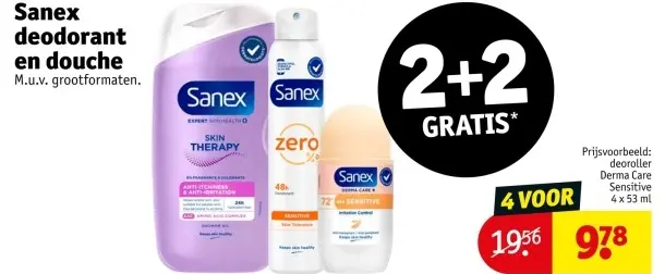 Aanbieding: Sanex deodorant en douche