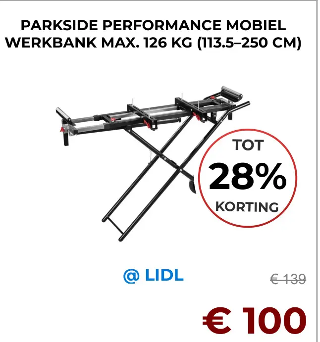 Aanbieding: Parkside performance mobiel werkbank