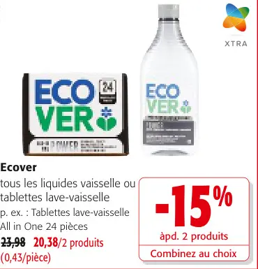Offre: Tous les liquides vaisselle ou tablettes lave-vaisselle
