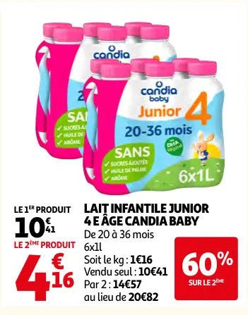 Offre: Lait infantile junior 4 e âge