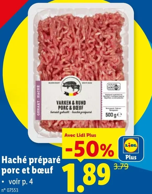 Offre: Haché préparé porc et bœuf