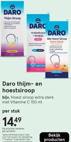 Aanbieding: Daro thijm- en hoestsiroop