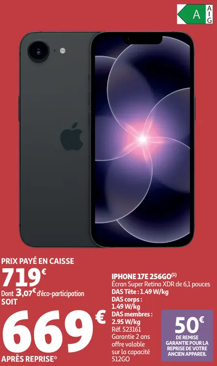 Offre: Iphone 17E 256GO