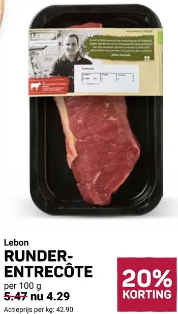 Aanbieding: Lebon Runder-entrecôte