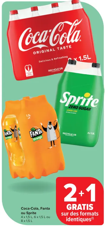 Offre: Coca-Cola, Fanta ou Sprite