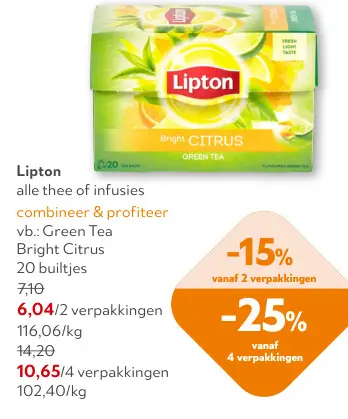 Promotie: Alle thee of infusies
