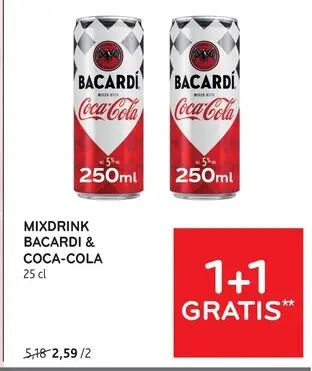 Promotie: Mixdrink Bacardi & Coca-Cola