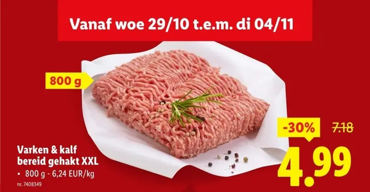 Aanbieding: Varken & kalf bereid gehakt XXL