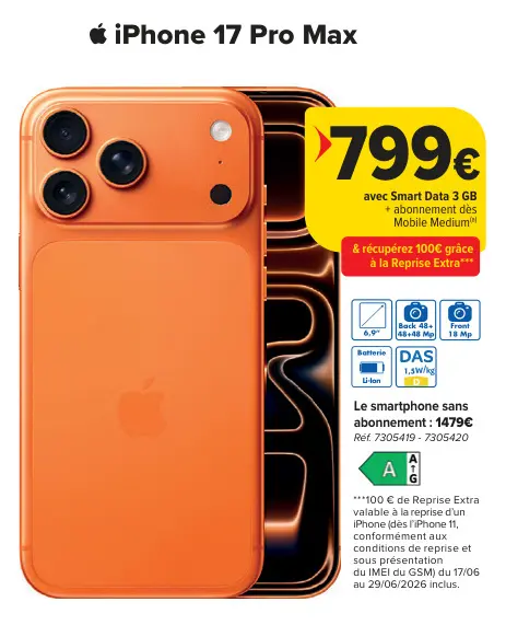 Offre: iPhone 17 Pro Max