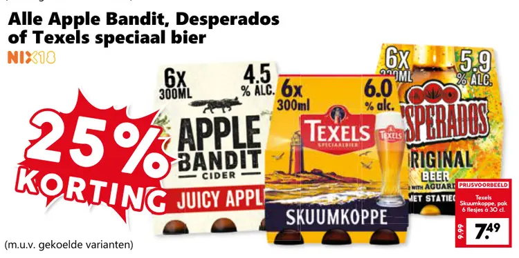 Aanbieding: Alle Apple Bandit, Desperados of Texels speciaal bier