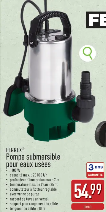 Offre: Pompe submersible pour eaux usées