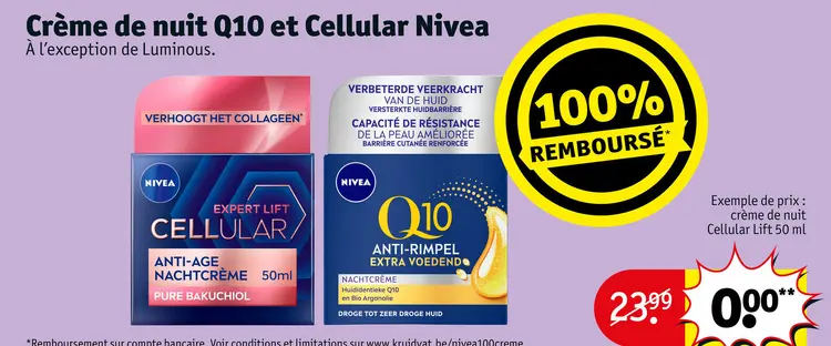 Offre: Crème de nuit Q10 et Cellular