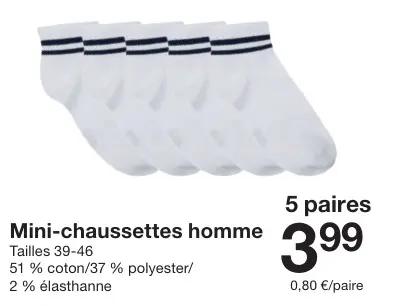 Offre: Mini-chaussettes homme