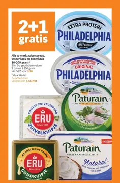 Aanbieding: Alle A-merk zuivelspread, smeerkaas en roomka