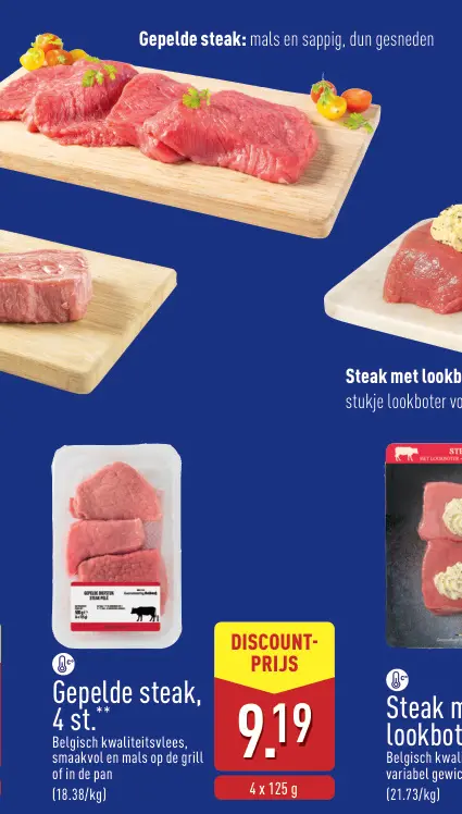 Promotie: Gepelde steak