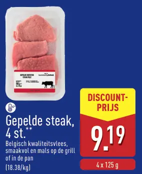 Promotie: Gepelde steak