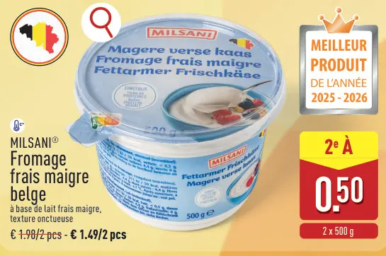 Offre: Fromage frais maigre belge