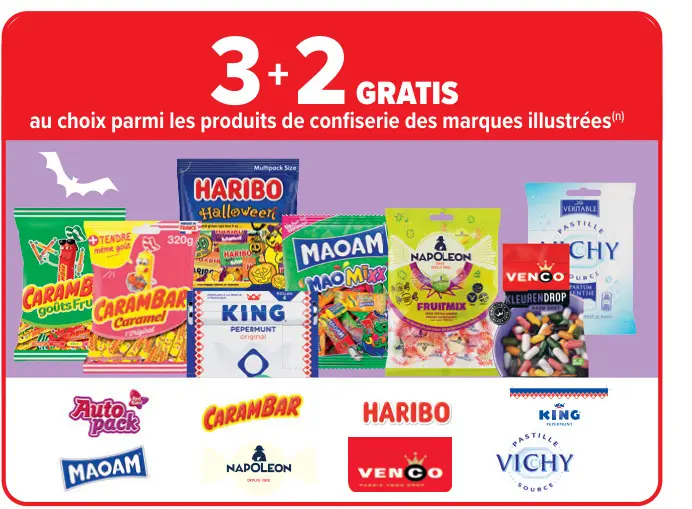 Offre: Produits de confiserie des marques illustrées