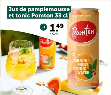 Offre: Jus de pamplemousse et tonic Pomton