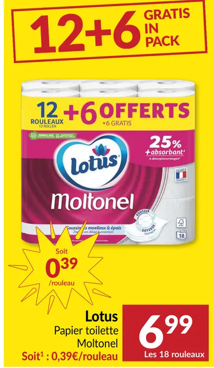 Offre: Papier toilette Moltonel