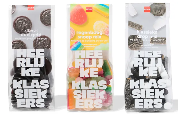 Promotie: suikervrij oud geld, regenboog snoep mix, kla