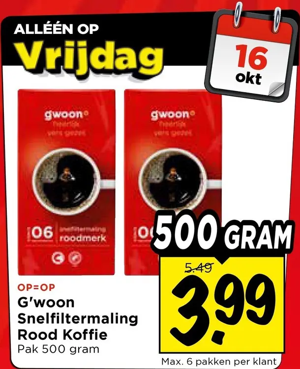 Aanbieding: Snelfiltermaling Rood Koffie