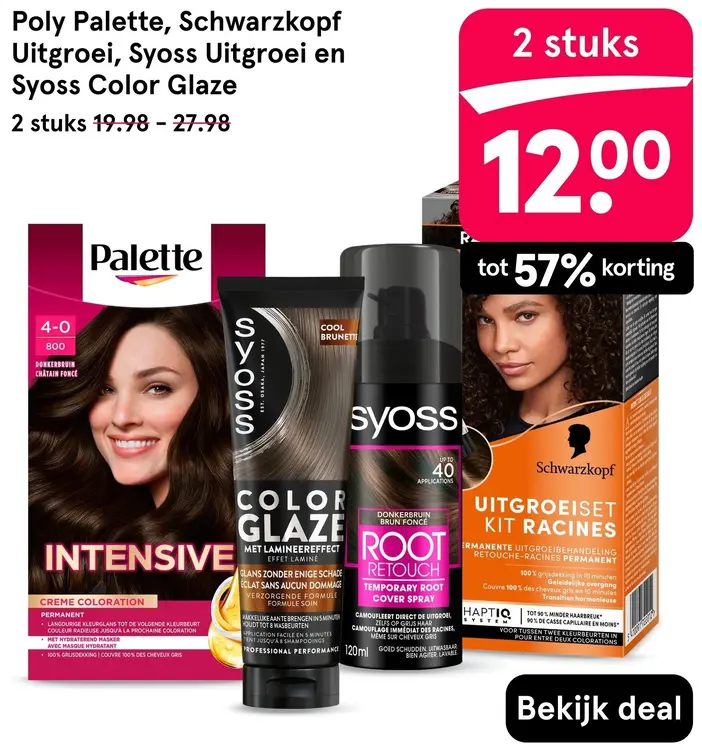 Aanbieding: Palette, Schwarzkopf Uitgroei, Syoss Uitgroei en Syoss Color Glaze