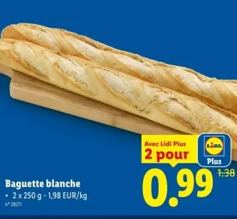 Offre: Baguette blanche