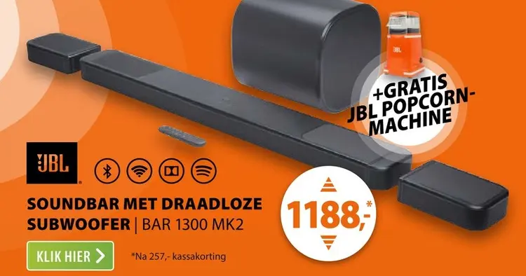 Aanbieding: Soundbar met draadloze subwoofer | bar 1300 m