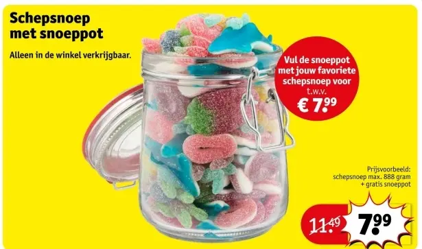 Aanbieding: Schepsnoep met snoeppot