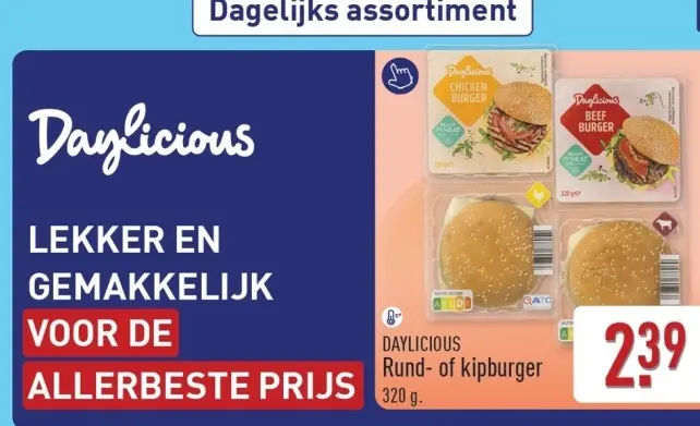 Aanbieding: Rund- of kipburger