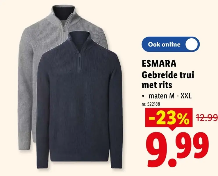 Promotie: Gebreide trui met rits