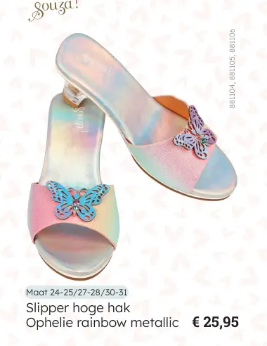 Promotie: Slipper hoge hak Ophelie rainbow metallic