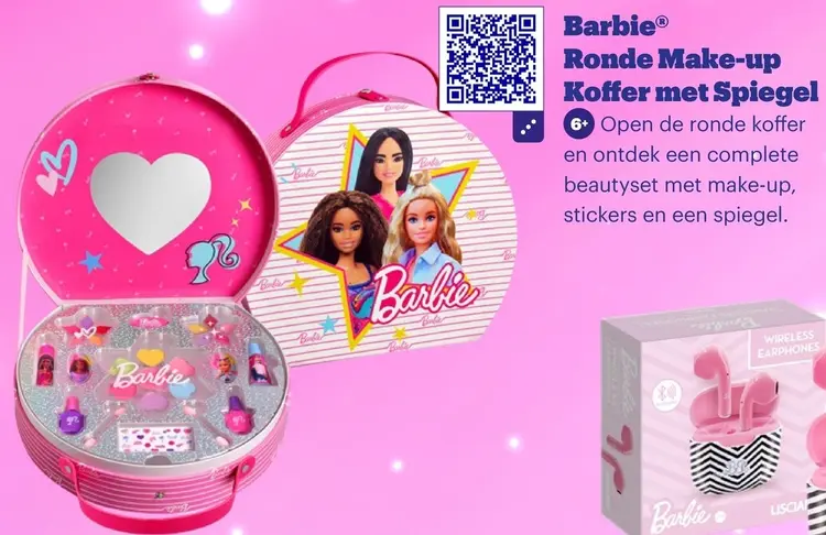 Aanbieding: Ronde Make-up Koffer met Spiegel
