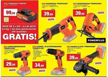 Aanbieding: Diverse Accu zagen, haakse slijper of schroefboormachines gratis bij Accu 