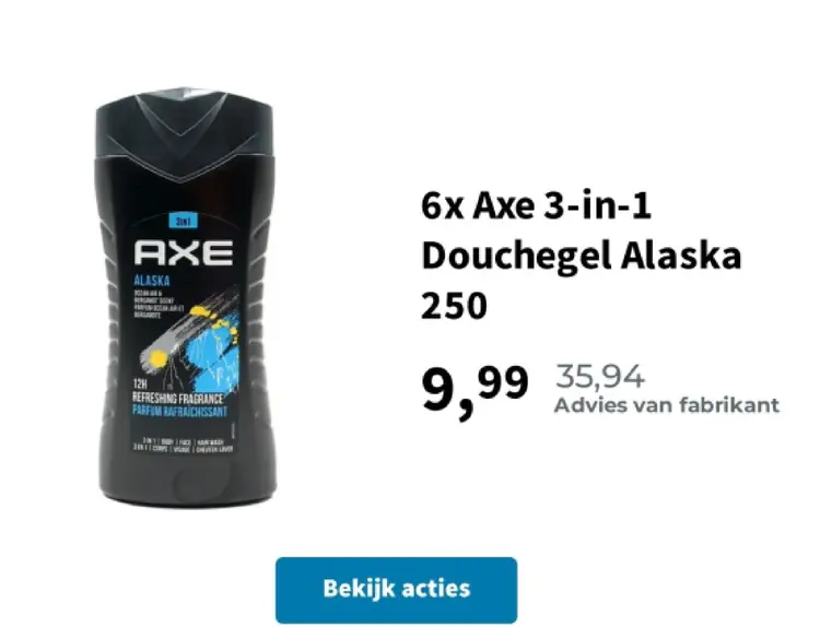 Aanbieding: Axe 3-in-1 Douchegel Alaska