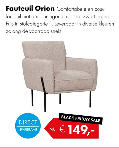 Aanbieding: Orion fauteuil dove